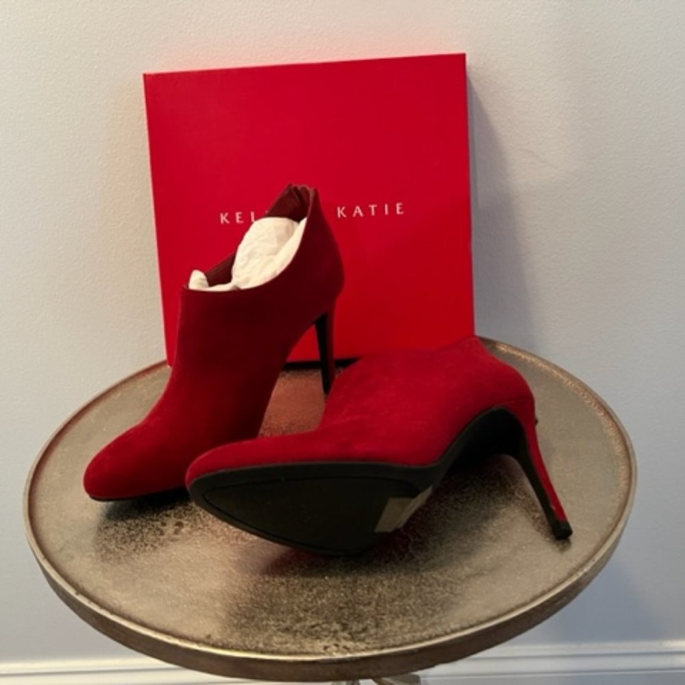 Kelly & Katie Red Laylla Ankle Bootie Heels